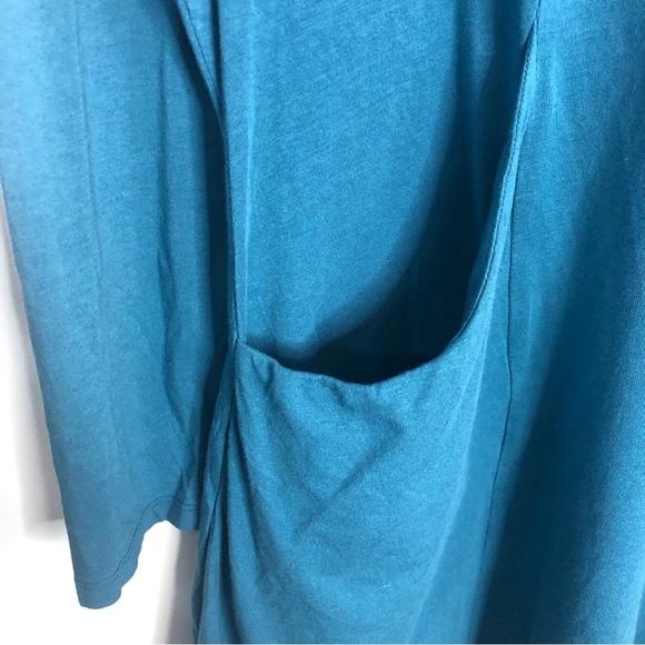 MODODOC Tunic M Teal Cowl Neck Long Sleeves Pockets Slouchy Pockets - Picture 5 of 7